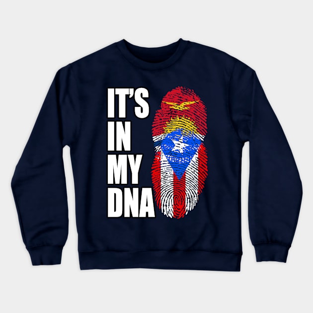 Puerto Rican And Kiribati Mix DNA Flag Heritage Crewneck Sweatshirt by Just Rep It!!